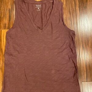 Madewell V-neck Sleeveless Tank Top sz XS plum